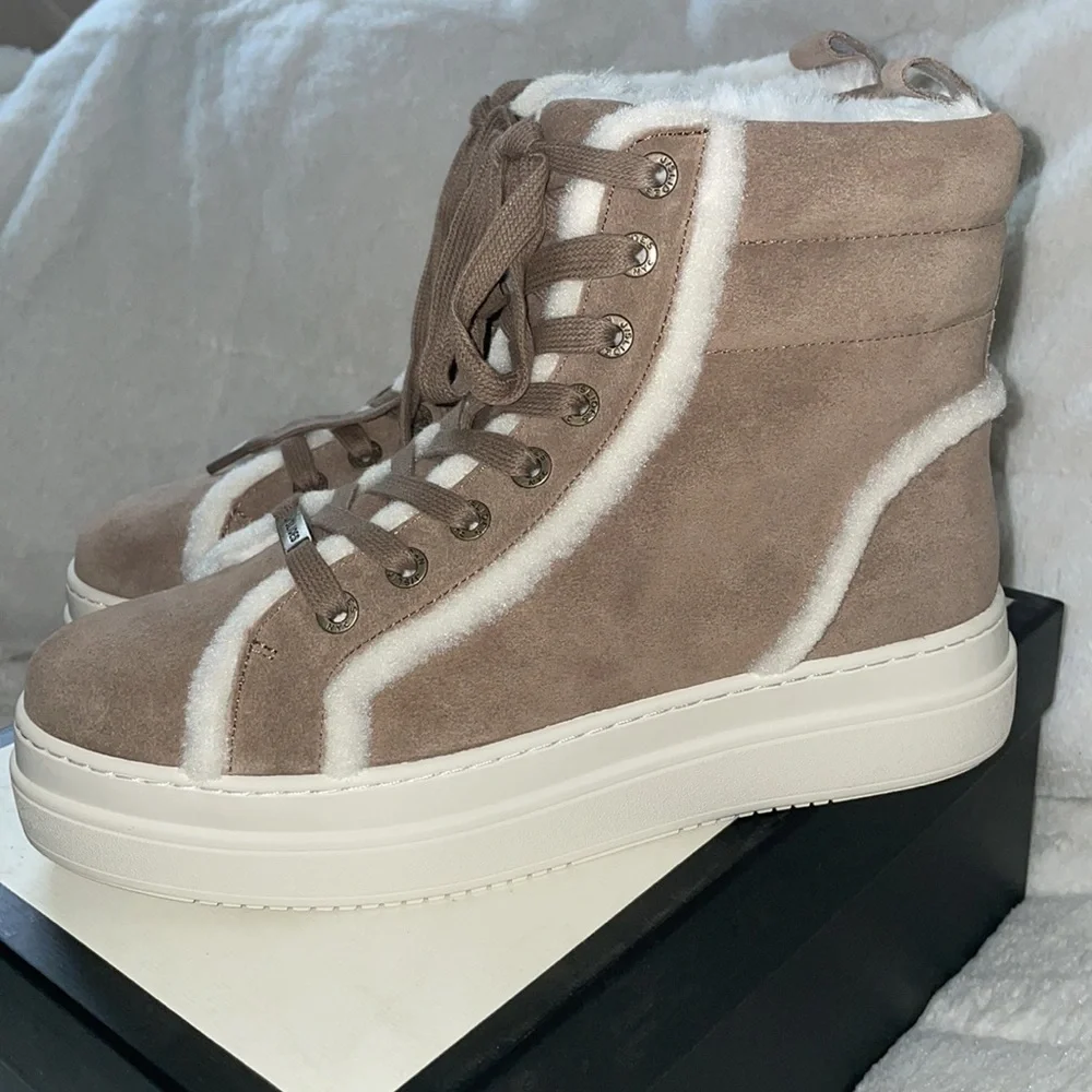 NWT J/SLIDES NADAL Faux Fur Platform Bootie - Picture 7 of 14